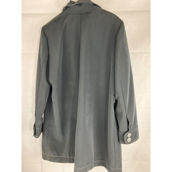 Merona women's XXL lined coat black collar button up long sleeve 2 pockets - Picture 3 of 4